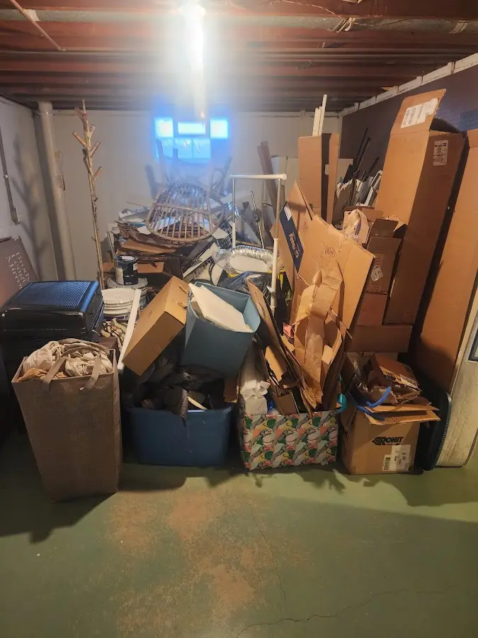 Roll-off dumpster container at job site for 6 Yard Dumpster Rental in Urbana